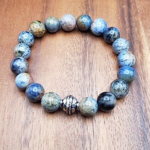 ***Donated***Handcrafted Flower Sodalite Beads Bracelet 7.5 inches stretchable